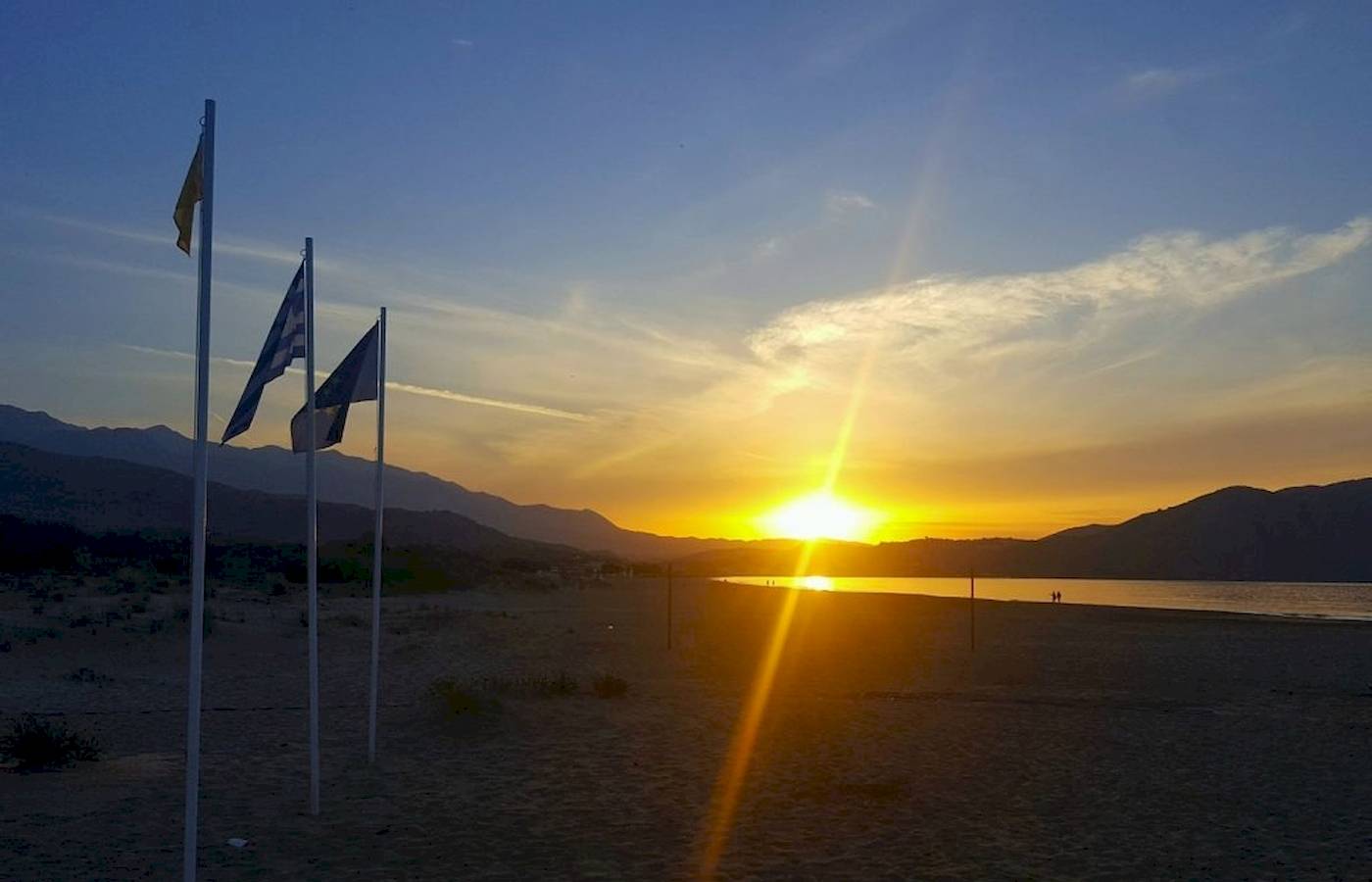 Sonnenuntergang am Strand des Georgioupolis Resort Aquapark & SPA