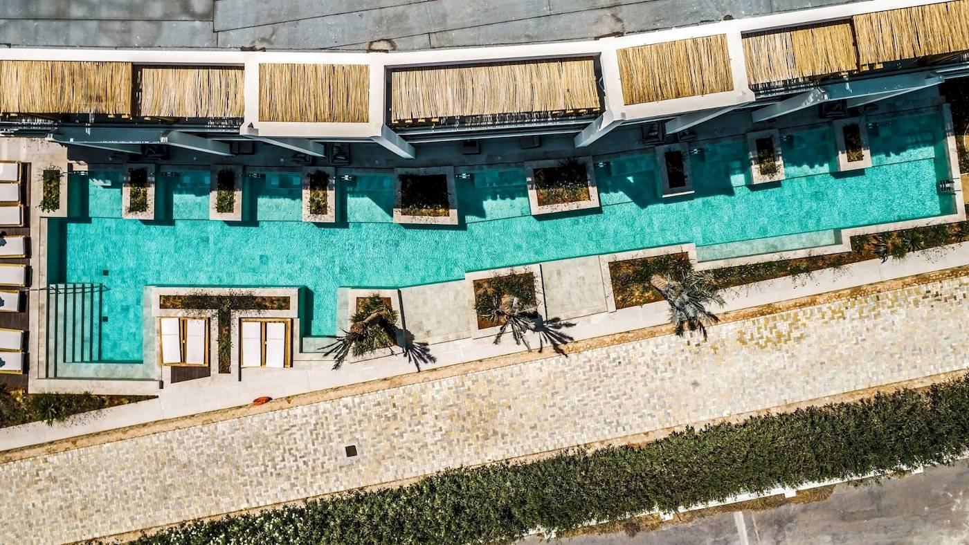 Mitsis Selection Rinela Hotel Pool aus der Luft