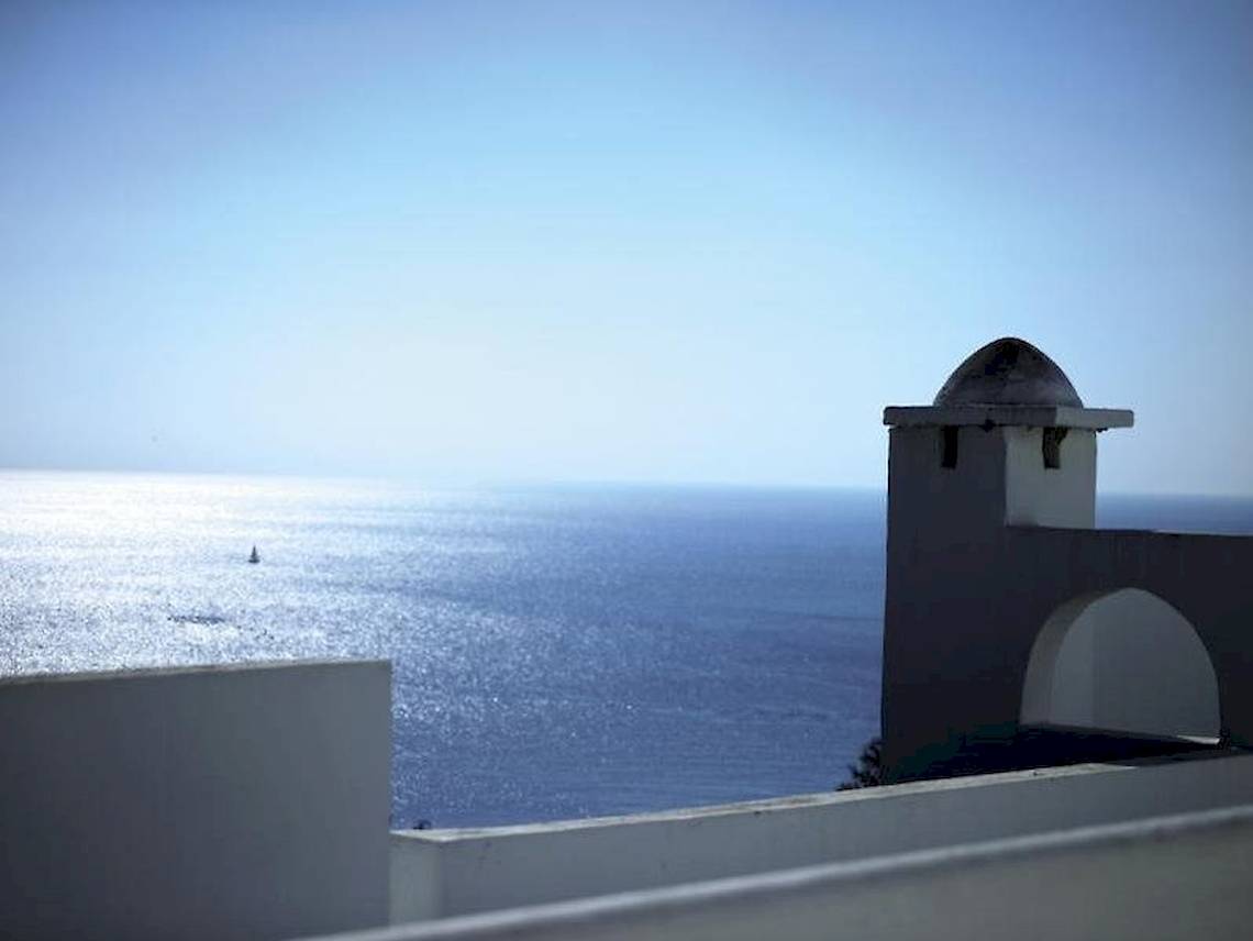 Aussicht auf das Meer vom Hotel Esperos Village Blue & Spa.