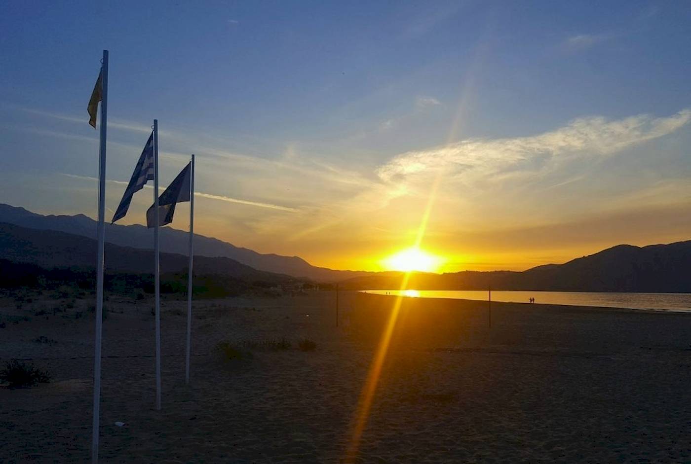 Sonnenuntergang am Strand des Georgioupolis Resort Aquapark & SPA