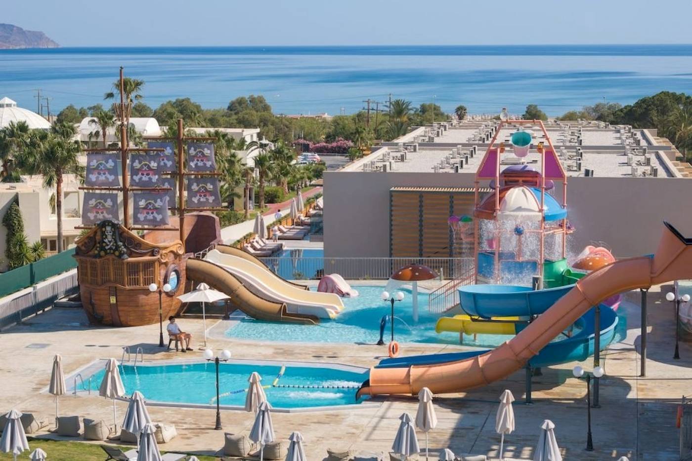 Georgioupolis Resort Aquapark & SPA mit Wasserrutschen und Meerblick