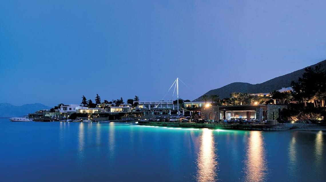 Elounda Bay Palace in Kreta, Nacht, Meer