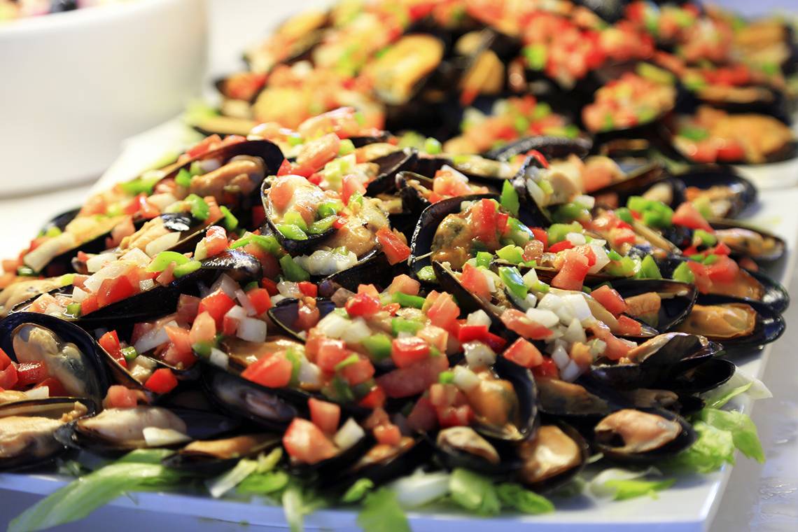 Buffet mit Muscheln im LABRANDA Playa Bonita Hotel.