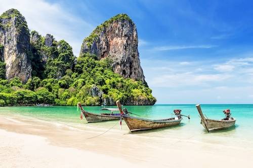 Thailand, Phuket, Strand, Boot, Badeferien, Ferien