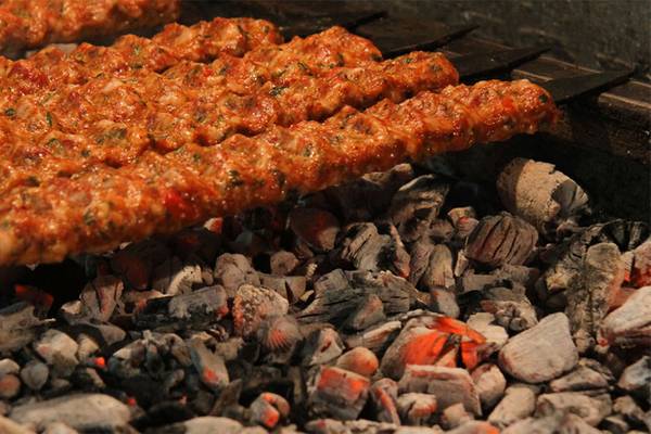 Gegrillte Fleischspieße auf Kohlen im Selectum Family Resort Side