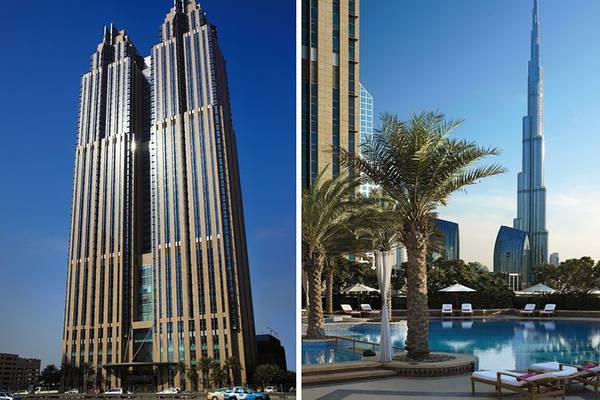 Foto von Shangri-La Dubai Hotel mit Pool und Palmen