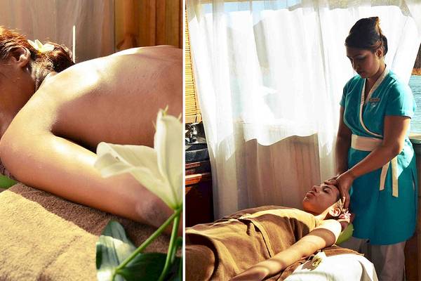 Spa-Massage im Pearle Beach Resort & Spa mit Blick aufs Meer