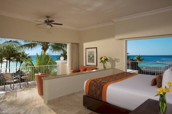 Zimmer im Dreams Tulum Resort & Spa mit Blick auf das Meer