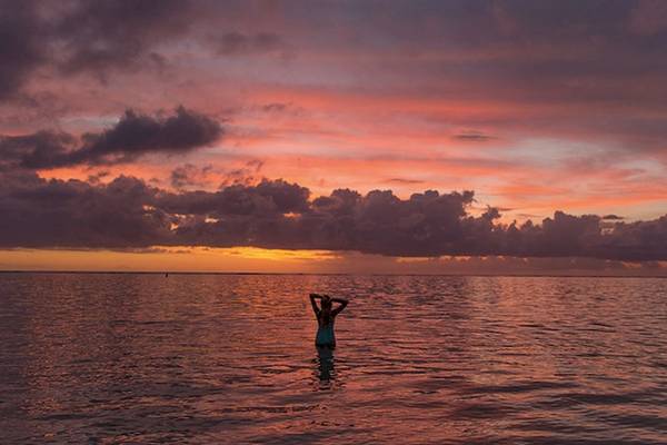 Sonnenuntergang am Strand des Shandrani Beachcomber Resort & Spa