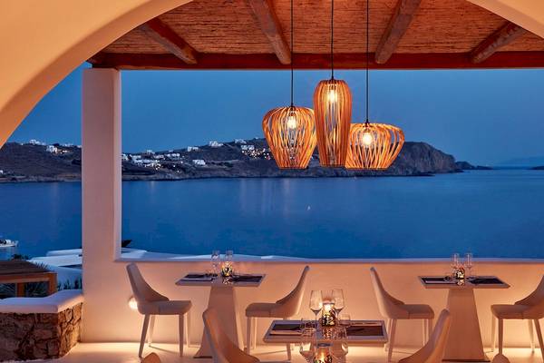 Aussicht auf das Meer vom Restaurant aus Katikies Villas Mykonos
