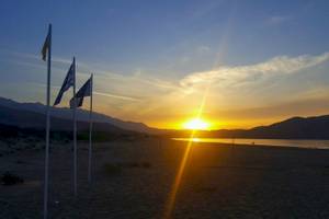 Sonnenuntergang am Strand des Georgioupolis Resort Aquapark & SPA