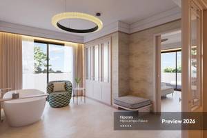 Badezimmer im Hipotels Hipocampo Palace mit Badewanne, Stuhl und Pflanzen, Vorschau 2026.