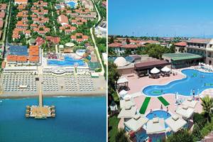 Luftbild des Club Nena Hotels mit Pool und Strandbereich