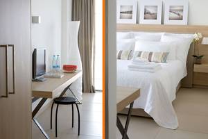 Foto des Schlafzimmers und des Arbeitsbereichs im Sentido Sandy Beach Hotel & Spa