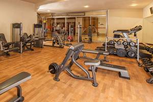 Fitnessstudio im Sultan of Side Hotel mit verschiedenen Trainingsgeräten.