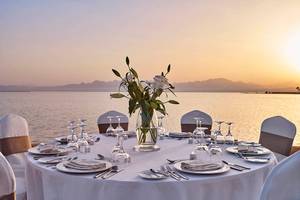 Sheraton Soma Bay Hotel in Hurghada, Abendessen mit Sonnenuntergang