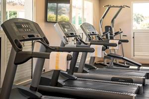 Fitness-Center im Iberostar Selection Varadero Hotel mit mehreren Laufbändern und Trainingsgeräten.