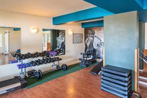 Fitnessraum im Iberostar Creta Marine Hotel mit Geräten und Spiegeln