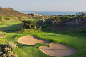 Golfplatz am Ozean mit Blick auf Occidental Jandia Playa Hotel