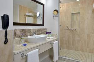 Badezimmer mit Dusche und Spiegel im Paradisus Princesa del Mar Resort & Spa
