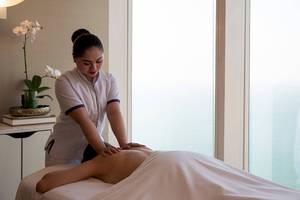 Massage im Hotel Burj Al Arab Jumeirah mit Blick auf das Meer